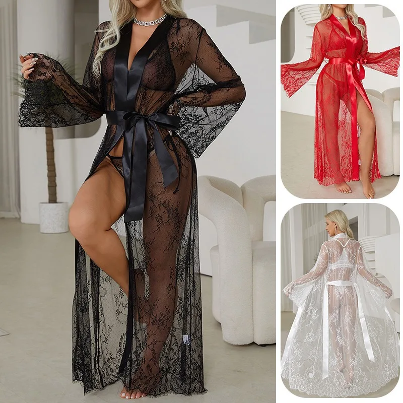 Wholesale Women's European American Lace Nightgown Sheer Temptation Pajamas for Loungewear Outer Wear L Size Sleepwear Sexy
Wholesale Women's European American Lace Nightgown Sheer Temptation Pajamas for Loungewear Outer Wear L Size Sleepwear Sexy