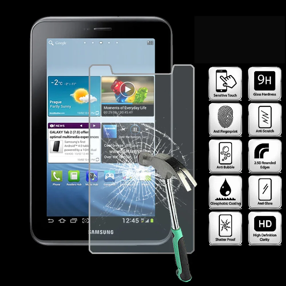 For Samsung Galaxy Tab 2 7.0 p3100 - 9H Tablet Tempered Glass Screen Protector Cover Explosion-Proof High Quality Screen Film
For Samsung Galaxy Tab 2 7.0 p3100 - 9H Tablet Tempered Glass Screen Protector Cover Explosion-Proof High Quality Screen Film