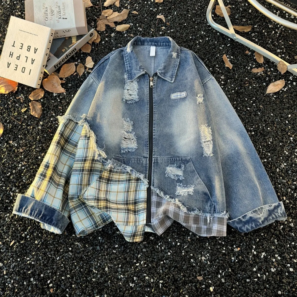 Retro American Style Men's And Women's Spring Autumn Denim Jacket with Frayed Edges Trendy Handsome Design Sense Coat
Retro American Style Men's And Women's Spring Autumn Denim Jacket with Frayed Edges Trendy Handsome Design Sense Coat