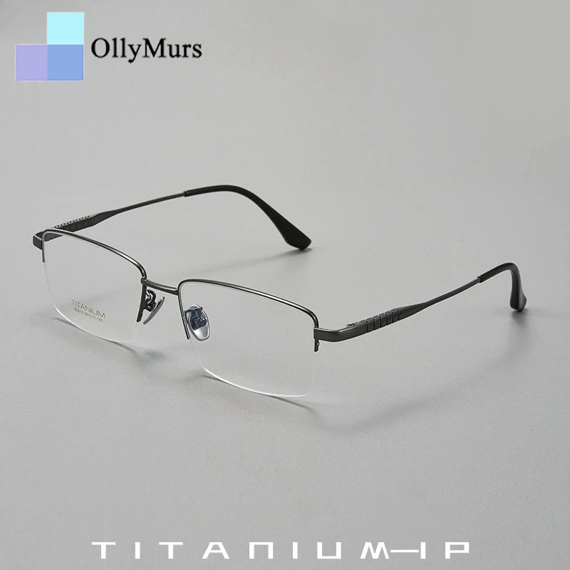 OLLYMURS Бизнес Полуоправа из чистого титана, качественные мужские очки по рецепту, ультралегкие модные квадратные оптические очки в стиле ретро
OLLYMURS Бизнес Полуоправа из чистого титана, качественные мужские очки по рецепту, ультралегкие модные квадратные оптические очки в стиле ретро