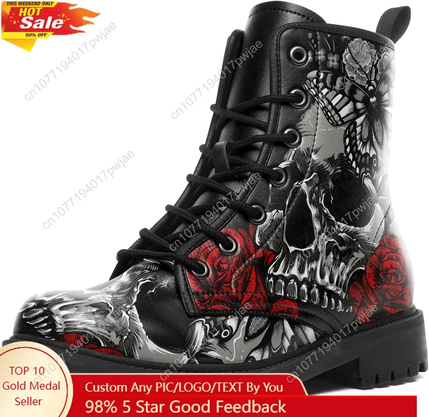 Черные армейские ботинки на заказ для женщин, модные ботильоны на шнуровке с черепом и розой, кожаные ботинки на платформе и массивном каблуке
Черные армейские ботинки на заказ для женщин, модные ботильоны на шнуровке с черепом и розой, кожаные ботинки на платформе и массивном каблуке
