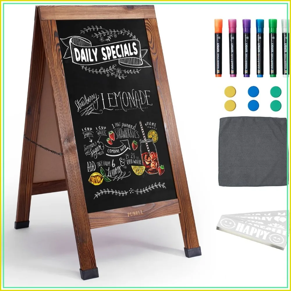 Large Sandwich A-Frame Chalkboard Sign - 40 x 20 Inches Magnetic Wooden Double-Sided Outdoor Easel Display for Restaurant Cafe Shop
Large Sandwich A-Frame Chalkboard Sign - 40 x 20 Inches Magnetic Wooden Double-Sided Outdoor Easel Display for Restaurant Cafe Shop