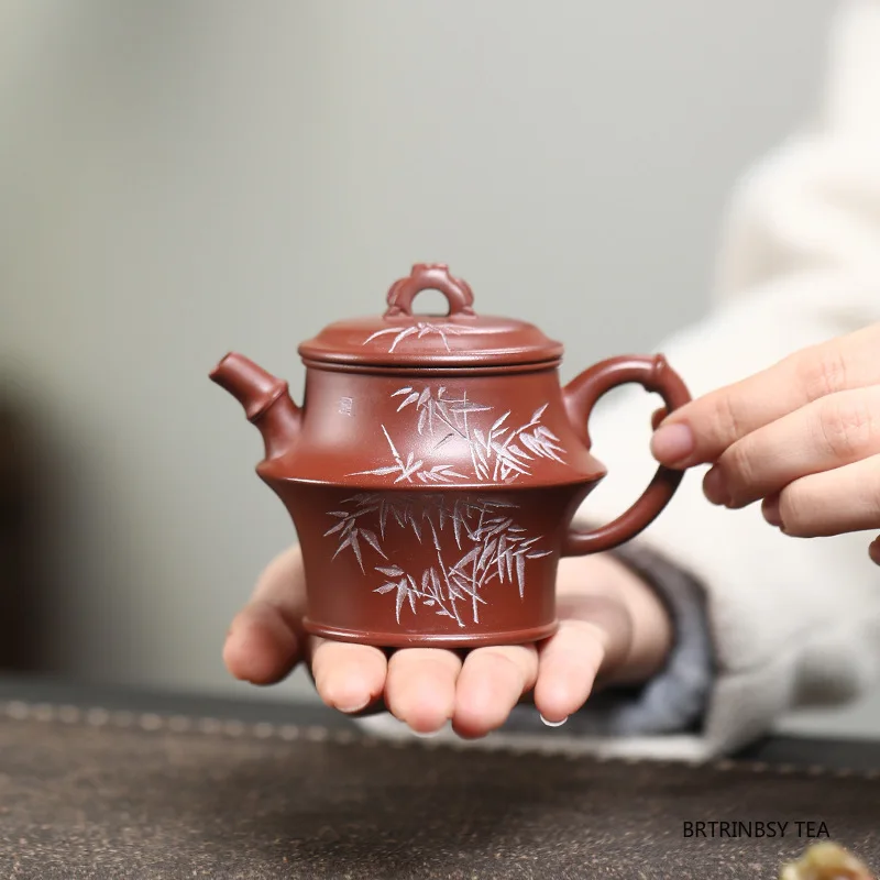 Chinese Yixing Purple Clay Teapot Handmade Bamboo Joint Shape Tea Pot Creative Beauty Kettle Household Zisha Tea Set 130ml
Chinese Yixing Purple Clay Teapot Handmade Bamboo Joint Shape Tea Pot Creative Beauty Kettle Household Zisha Tea Set 130ml