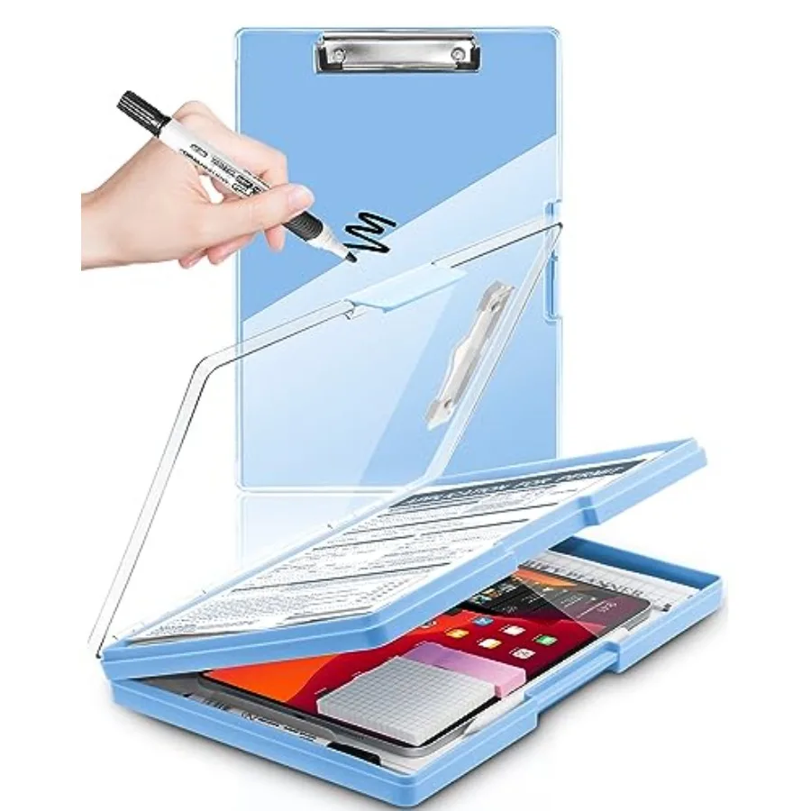 Clearview Clipboard with 2 Storage, Dry Erase 8.5x11 Heavy Duty ClipBoards - High Capacity Coaches Clip Board with Pen Holder -
Clearview Clipboard with 2 Storage, Dry Erase 8.5x11 Heavy Duty ClipBoards - High Capacity Coaches Clip Board with Pen Holder -