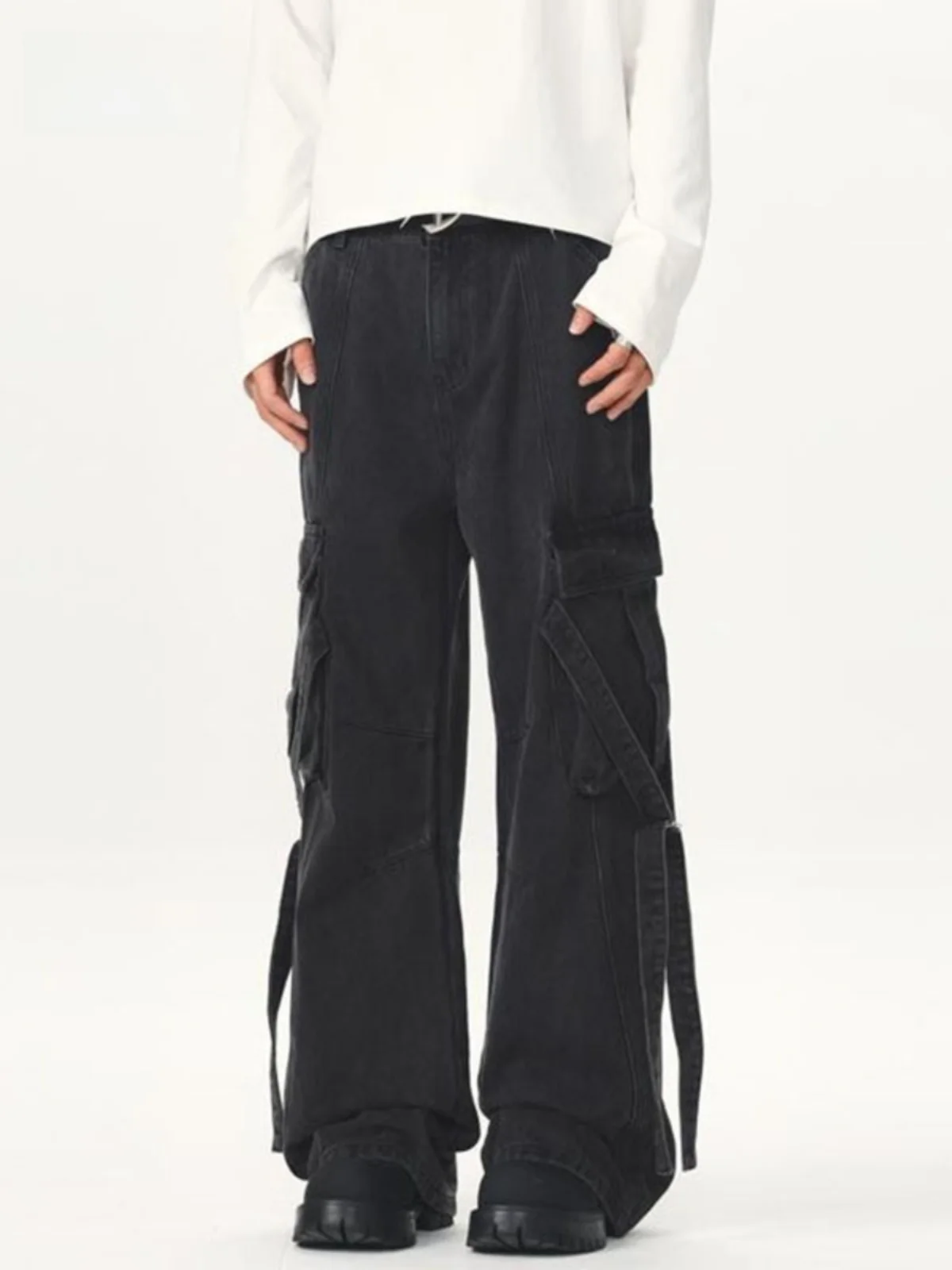 Мужские рабочие брюки в американском стиле ретро High Street, большие свободные широкие брюки с поясом, деконструированный дизайн, длинные брюки
Мужские рабочие брюки в американском стиле ретро High Street, большие свободные широкие брюки с поясом, деконструированный дизайн, длинные брюки