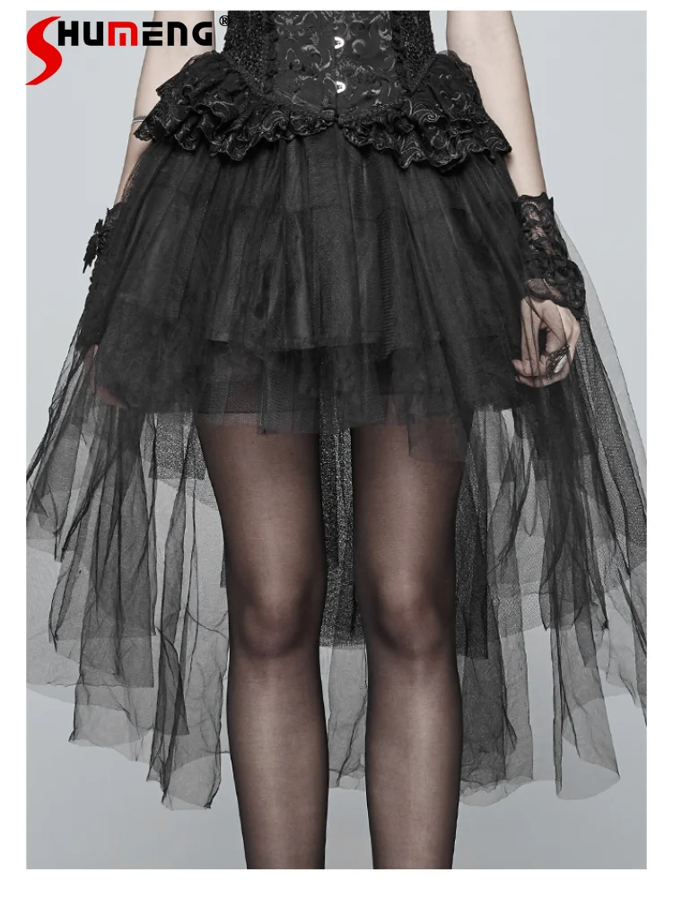 Gothic Punk Hotsweet Mesh Ball Gown Short Skirts Women's Lace Stitching a-Line Irregular Elegant Sexy Lolita Mini Cake Skirt
Gothic Punk Hotsweet Mesh Ball Gown Short Skirts Women's Lace Stitching a-Line Irregular Elegant Sexy Lolita Mini Cake Skirt