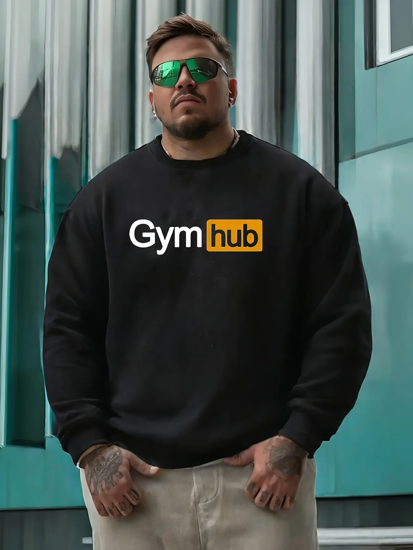 Спортивная рубашка с круглым вырезом и заниженными плечами GYM Hub с буквенным принтом в оверсайз-стиле
Спортивная рубашка с круглым вырезом и заниженными плечами GYM Hub с буквенным принтом в оверсайз-стиле