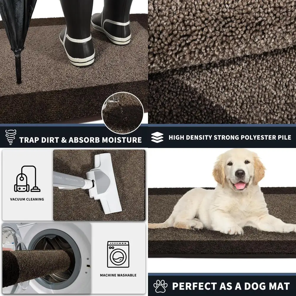 Большой впитывающий коврик для двери 34 x 60, нескользящий, моющийся, идеально подходит для собак и грязной обуви, серо-коричневый
Большой впитывающий коврик для двери 34 x 60, нескользящий, моющийся, идеально подходит для собак и грязной обуви, серо-коричневый