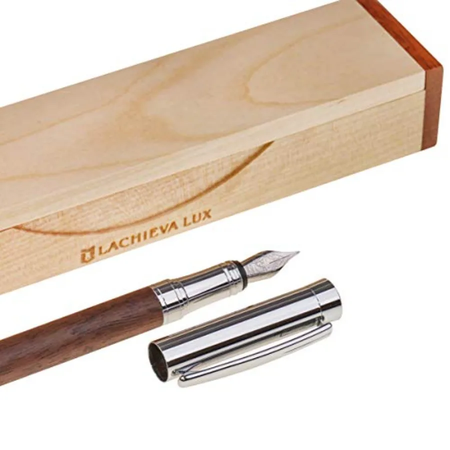 Fountain Pen, German Fine Nib, Smooth Ink Flow, Wooden Gift Box with Converter and 2 Cartridges, Fancy Pen for Men and Women
Fountain Pen, German Fine Nib, Smooth Ink Flow, Wooden Gift Box with Converter and 2 Cartridges, Fancy Pen for Men and Women