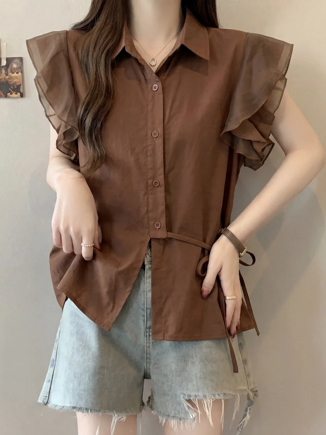 Unique Short Sleeve Shirt Women's 2026 New Summer plus Size Slimming Uneven Korean Style Flying Sleeve Regular Thickness
Unique Short Sleeve Shirt Women's 2026 New Summer plus Size Slimming Uneven Korean Style Flying Sleeve Regular Thickness