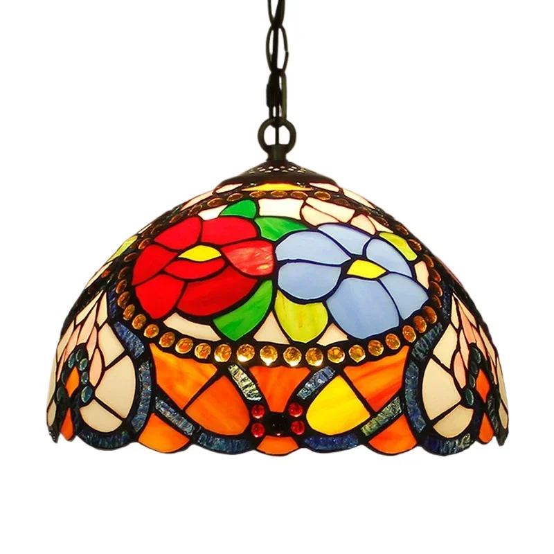 12inch 16inch Retro Bar Lighting Dining Room Bedroom Chandelier Tiffany Colored Glass Beaded Rose Handicraft Pendent Lamp
12inch 16inch Retro Bar Lighting Dining Room Bedroom Chandelier Tiffany Colored Glass Beaded Rose Handicraft Pendent Lamp