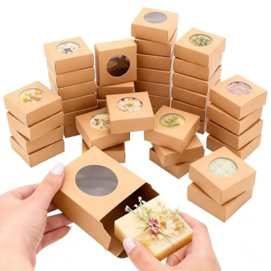 30 Pcs Square Soap Boxes for Homemade Soaps Candle 3 x 3 x 1.2 Inch Soap Boxes with Clear Window Small Gift Wrapping Box for So
30 Pcs Square Soap Boxes for Homemade Soaps Candle 3 x 3 x 1.2 Inch Soap Boxes with Clear Window Small Gift Wrapping Box for So