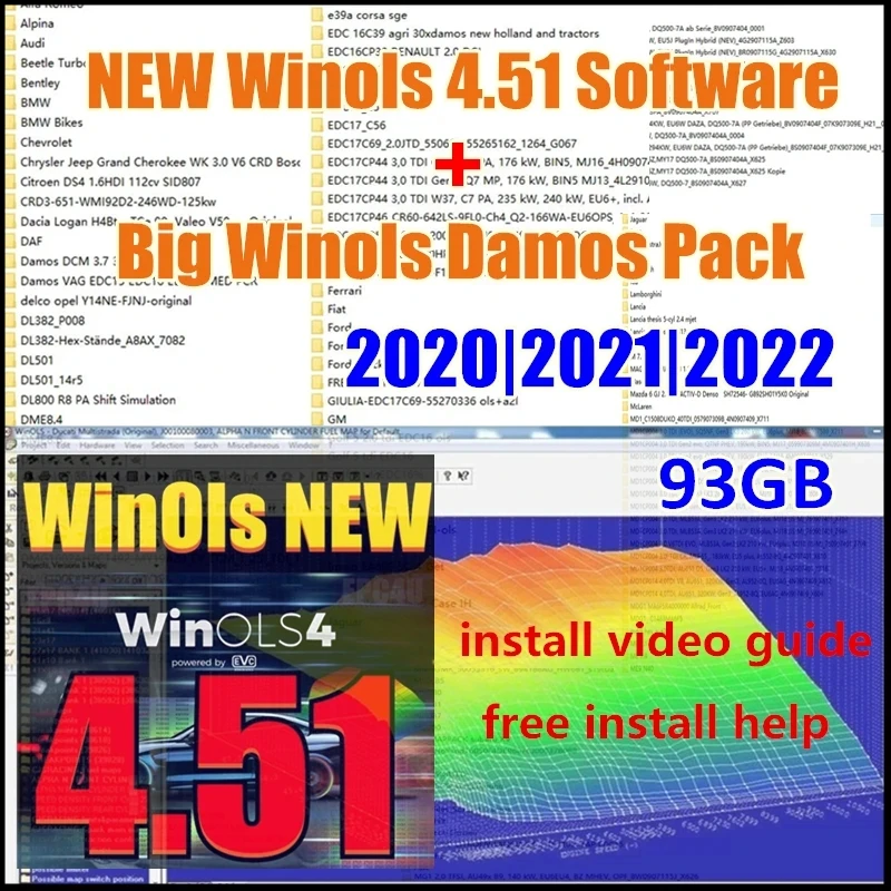 2024 NEW Winols 4.51 VMware Software with 93GB Winols Damos Pack 2022|2021|2020 Chip Tuning OLS +Mappacks ECU Tuning Big Package
2024 NEW Winols 4.51 VMware Software with 93GB Winols Damos Pack 2022|2021|2020 Chip Tuning OLS +Mappacks ECU Tuning Big Package