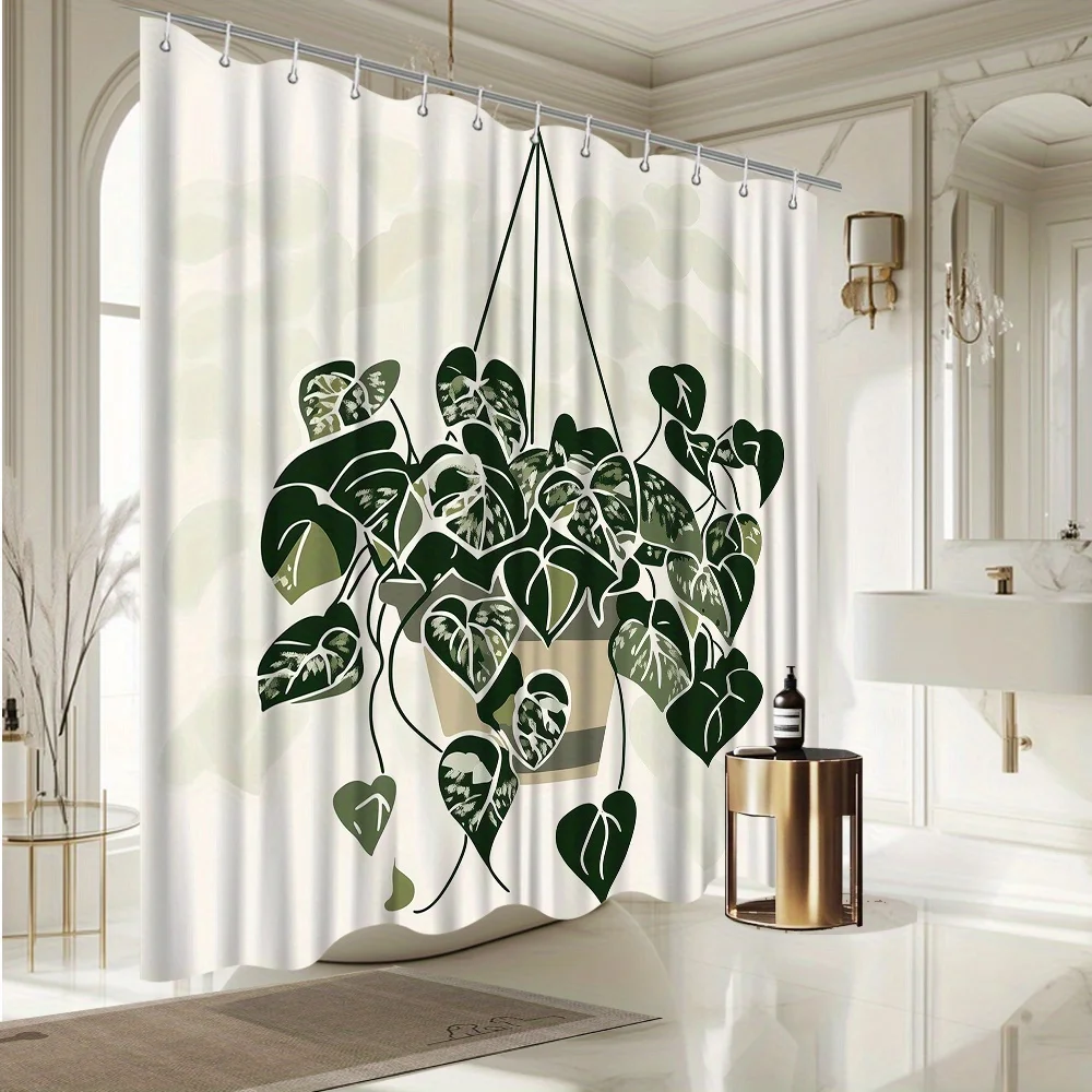 Nature-Inspired Hanging Plant Shower Curtain, Green Leaf Design, Fade-Resistant Polyester,Machine Washable, Bath Decor
Nature-Inspired Hanging Plant Shower Curtain, Green Leaf Design, Fade-Resistant Polyester,Machine Washable, Bath Decor
