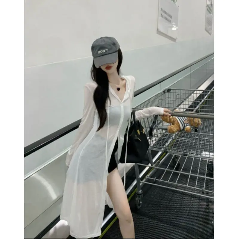 Hmsevenjz Long Hooded Sun Protection Shirt for Women in Summer Thin Long-sleeved Single Breasted Shirt Fashion Female Clothes
Hmsevenjz Long Hooded Sun Protection Shirt for Women in Summer Thin Long-sleeved Single Breasted Shirt Fashion Female Clothes
