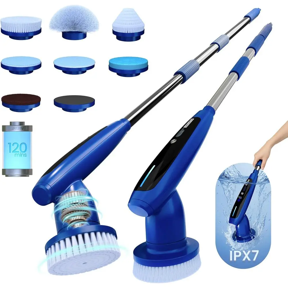 Enhanced 120-Minute Electric Scrubber: Waterproof, Adjustable Handle, 2-Speed for Shower, Tub, Tile & Floor
Enhanced 120-Minute Electric Scrubber: Waterproof, Adjustable Handle, 2-Speed for Shower, Tub, Tile & Floor