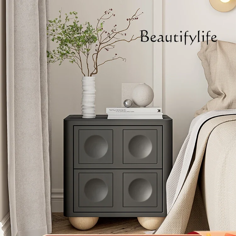 Silent Style Bedside Solid Wood Chest of Drawers Bedroom Modern Minimalist Black Storage Side Cabinet
Silent Style Bedside Solid Wood Chest of Drawers Bedroom Modern Minimalist Black Storage Side Cabinet