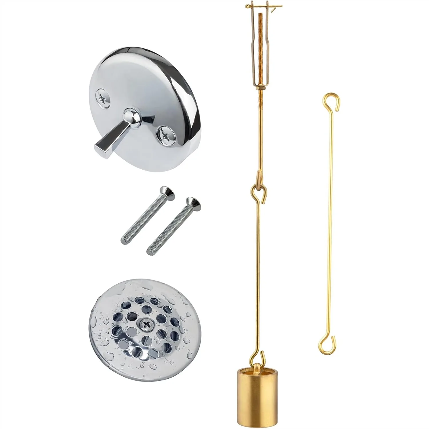 Trip Lever Bath Tub Drain Assembly with Strainer - Easy Installation, Durable Brass Construction for Reliable Overflow
Trip Lever Bath Tub Drain Assembly with Strainer - Easy Installation, Durable Brass Construction for Reliable Overflow