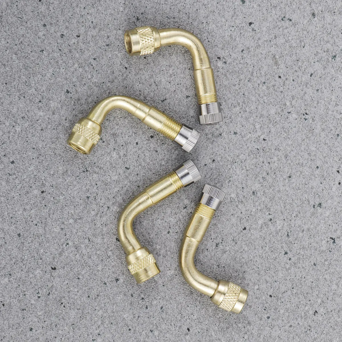 4Pcs Brass Tire Valve Extension Adapter 90 Degree Bend for Truck Motorcycle Car Bike Universal Tyre Adapter with Metal Dust Cap
4Pcs Brass Tire Valve Extension Adapter 90 Degree Bend for Truck Motorcycle Car Bike Universal Tyre Adapter with Metal Dust Cap