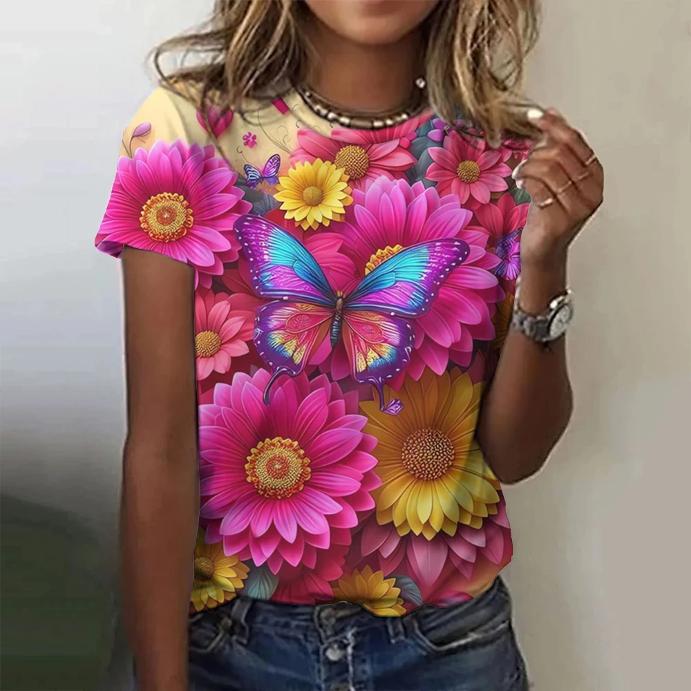 Summer Women 3D Printed T-shirt Fashion Colorful Butterfly Tops Tees Female Short Sleeve Clothing Casual Casual Stylish Outfit
Summer Women 3D Printed T-shirt Fashion Colorful Butterfly Tops Tees Female Short Sleeve Clothing Casual Casual Stylish Outfit