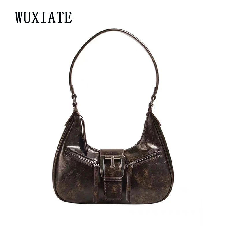 WUXIATE Design Small PU Leather Half-moon Shoulder Bags for Women 2024 Retro Vintage Female Underarm Bag Handbags Purses
WUXIATE Design Small PU Leather Half-moon Shoulder Bags for Women 2024 Retro Vintage Female Underarm Bag Handbags Purses