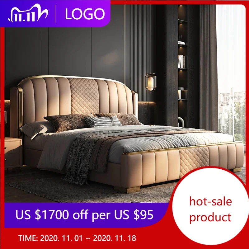 Leather Frame Double Bed Luxury King Size Princess Queen Double Bed Wood Nordic Modern Cama Matrimonial Bedroom Furniture
Leather Frame Double Bed Luxury King Size Princess Queen Double Bed Wood Nordic Modern Cama Matrimonial Bedroom Furniture
