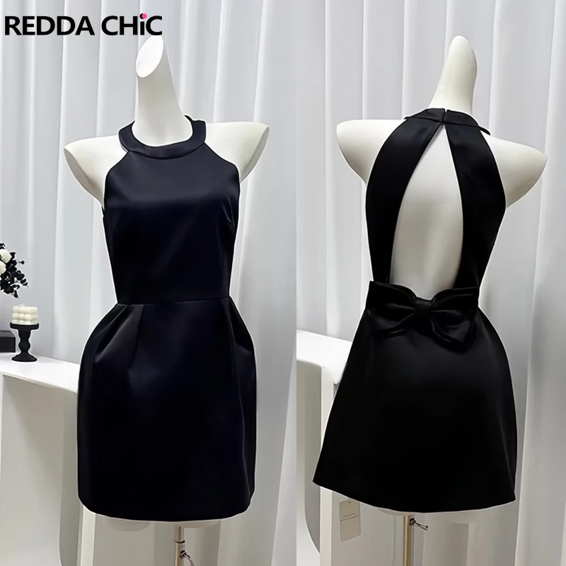 REDDACHiC Satin Halter Party Dress Retro Black Bow Backless Strapless A-line Pleated Mini Dress Birthday Princess Women Clothes
REDDACHiC Satin Halter Party Dress Retro Black Bow Backless Strapless A-line Pleated Mini Dress Birthday Princess Women Clothes