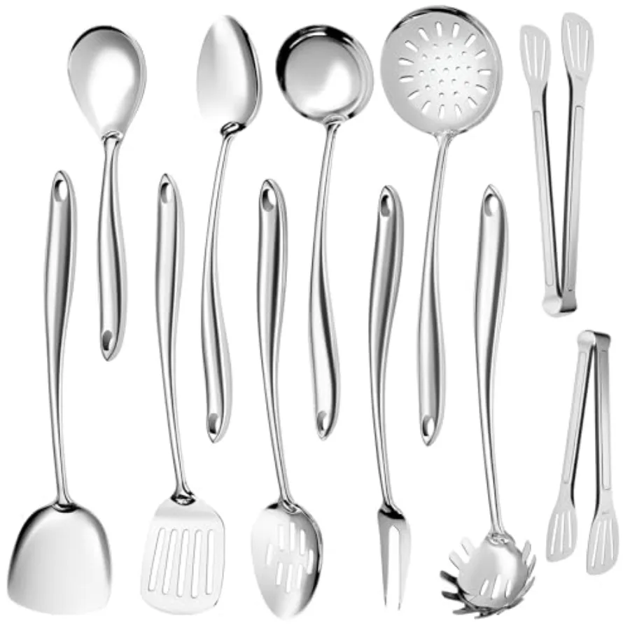 304 Stainl Steel Kitchen Utensils Set, 11 PCS Metal Cooking Utensils Set with Spatula, Spoon, Ladle, Skimmer, Turner, Pasta Ser
304 Stainl Steel Kitchen Utensils Set, 11 PCS Metal Cooking Utensils Set with Spatula, Spoon, Ladle, Skimmer, Turner, Pasta Ser