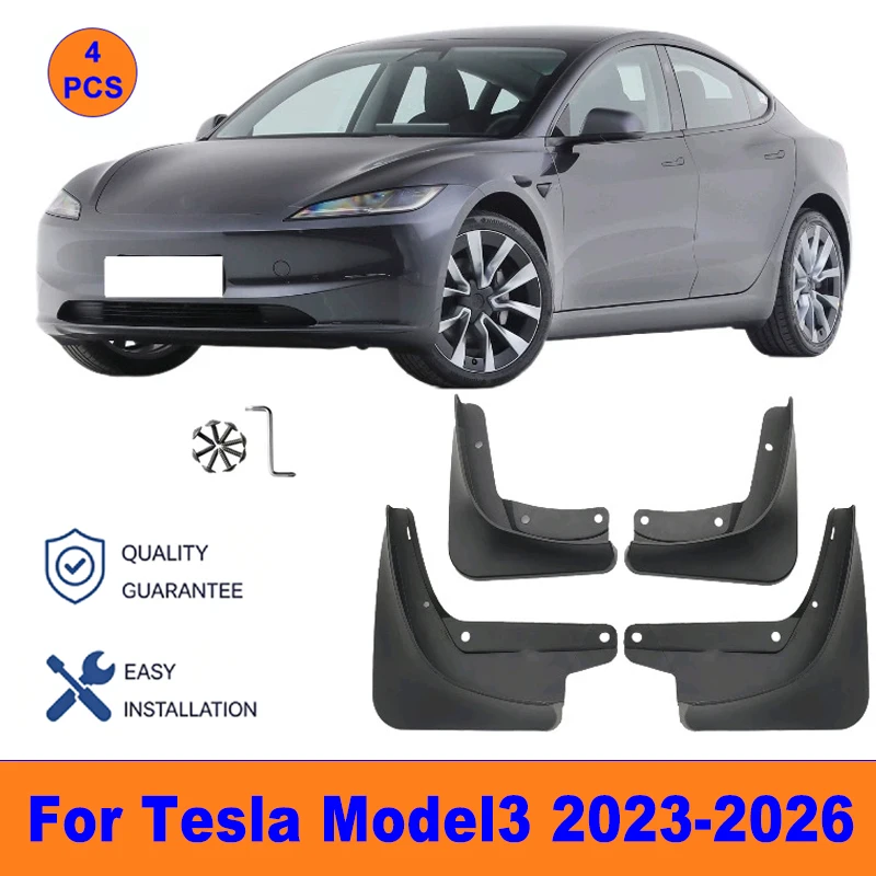 4Pcs Mud Flaps For Tesla Model3 2023-2026 - Splash Guards Front & Rear Wheel Fender Mudguards Car Exterior Protection Accessory
4Pcs Mud Flaps For Tesla Model3 2023-2026 - Splash Guards Front & Rear Wheel Fender Mudguards Car Exterior Protection Accessory
