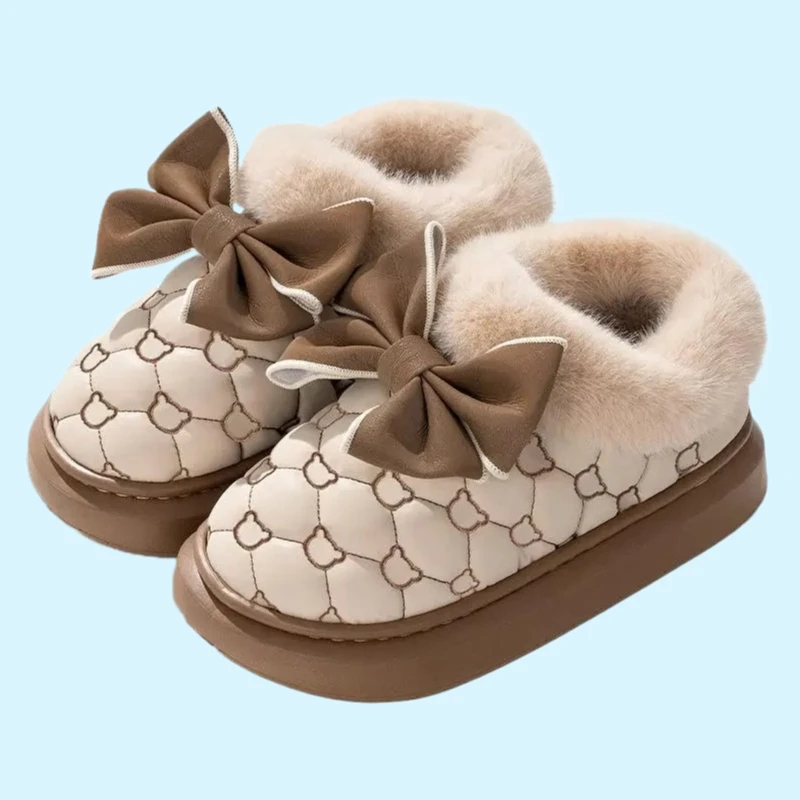 Winter Snow Booties Indoor Fluffy Slippers Women House Flats Fashion Footwear Warm Platform Ankle Boots Female Bowknot Designer
Winter Snow Booties Indoor Fluffy Slippers Women House Flats Fashion Footwear Warm Platform Ankle Boots Female Bowknot Designer