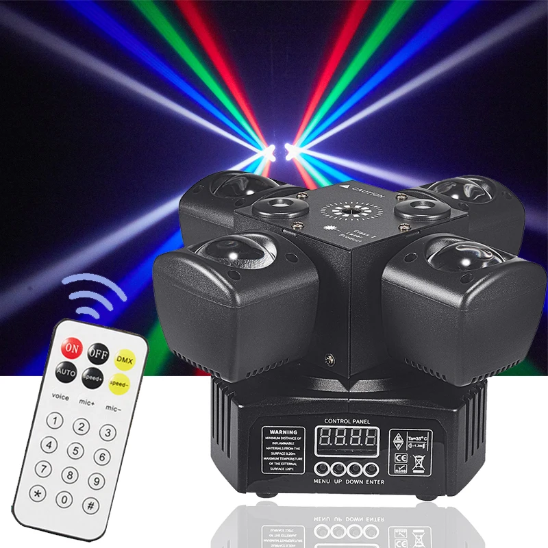 4-Arm Mini Moving Head Stage Effect Light DMX512 Sound Control LED RGBW Beam+Red Green Laser+Strobe3-in-1 For Disco DJ Party Bar
4-Arm Mini Moving Head Stage Effect Light DMX512 Sound Control LED RGBW Beam+Red Green Laser+Strobe3-in-1 For Disco DJ Party Bar