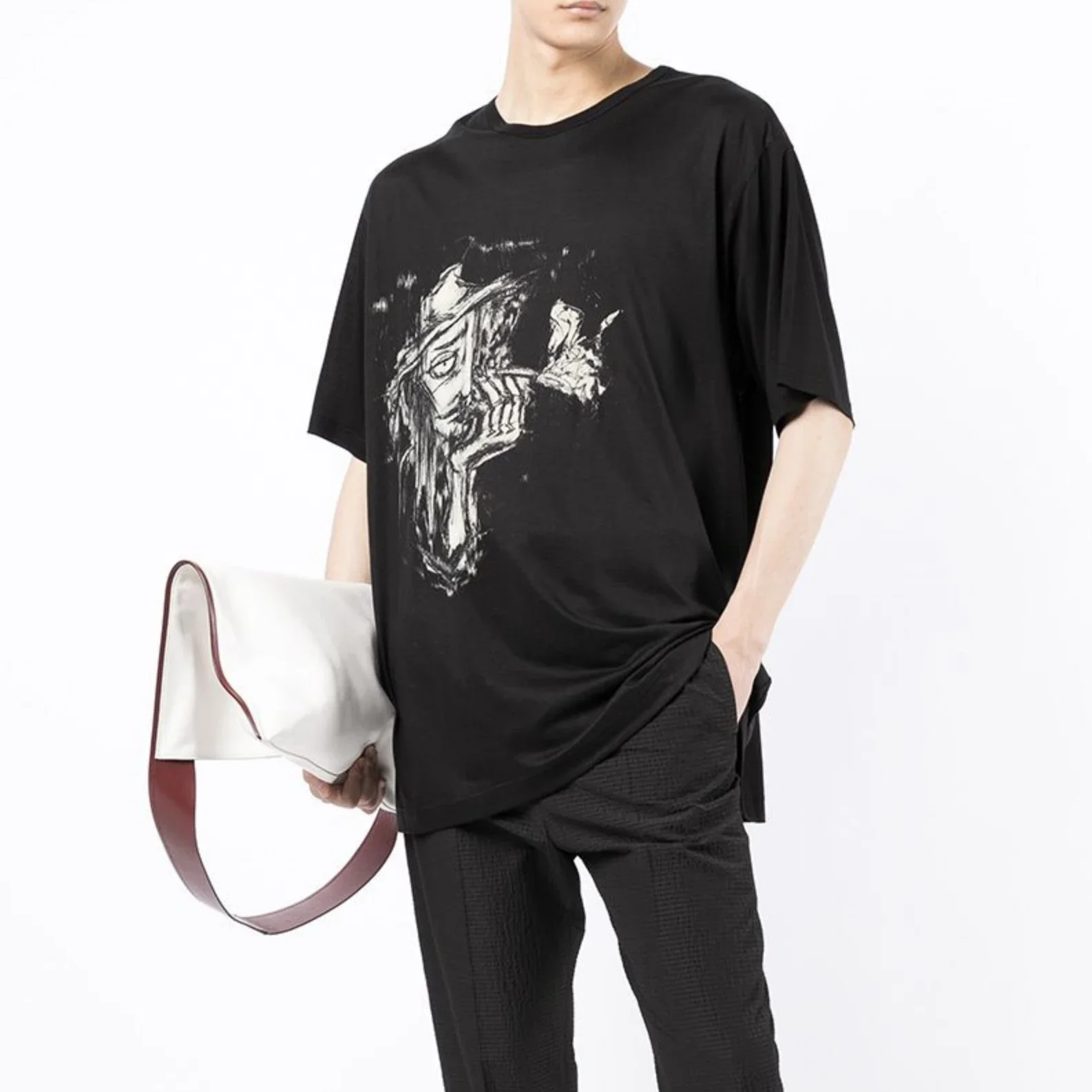 YOJI OOAK Asakura Youjia Round Neck Black and White Oil Painting Printed Casual Short Sleeve T-shirt Original Design Dark Tee
YOJI OOAK Asakura Youjia Round Neck Black and White Oil Painting Printed Casual Short Sleeve T-shirt Original Design Dark Tee