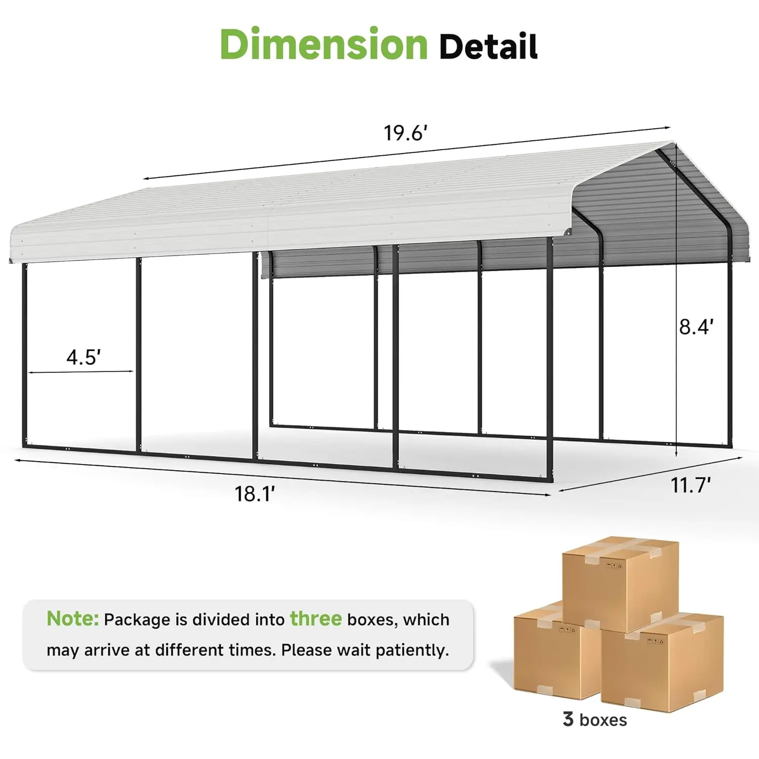 Custom 12x20ft Metal Carport, Heavy Duty Galvanized Frame, Outdoor Shelter Canopy for Car, Boat & Truck
Custom 12x20ft Metal Carport, Heavy Duty Galvanized Frame, Outdoor Shelter Canopy for Car, Boat & Truck