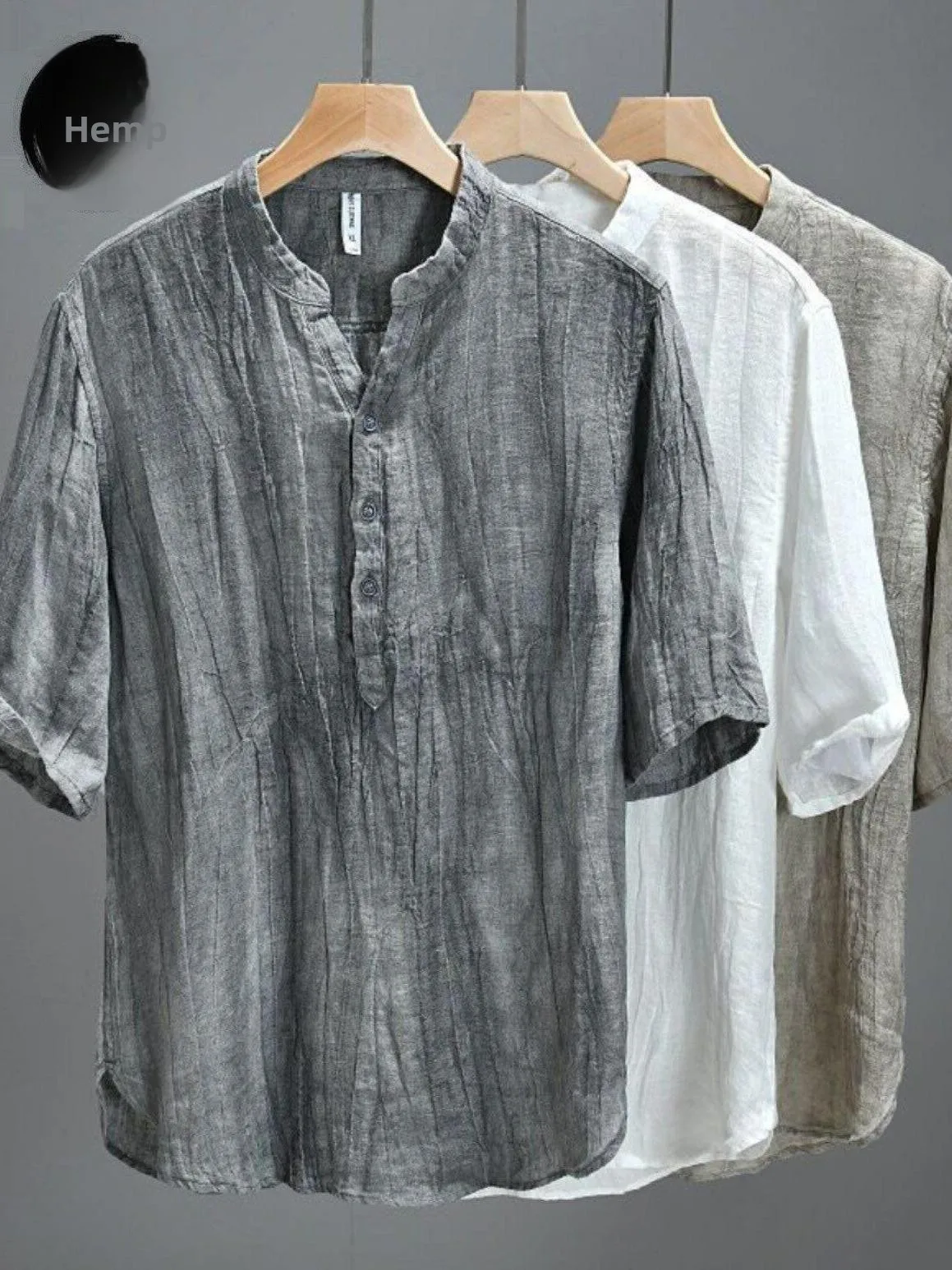 Chinese Style Half Open V-Neck Linen Cotton Shirt Men's Short Sleeve Summer Thin Loose Color Simple Cotton Linen Shirt
Chinese Style Half Open V-Neck Linen Cotton Shirt Men's Short Sleeve Summer Thin Loose Color Simple Cotton Linen Shirt