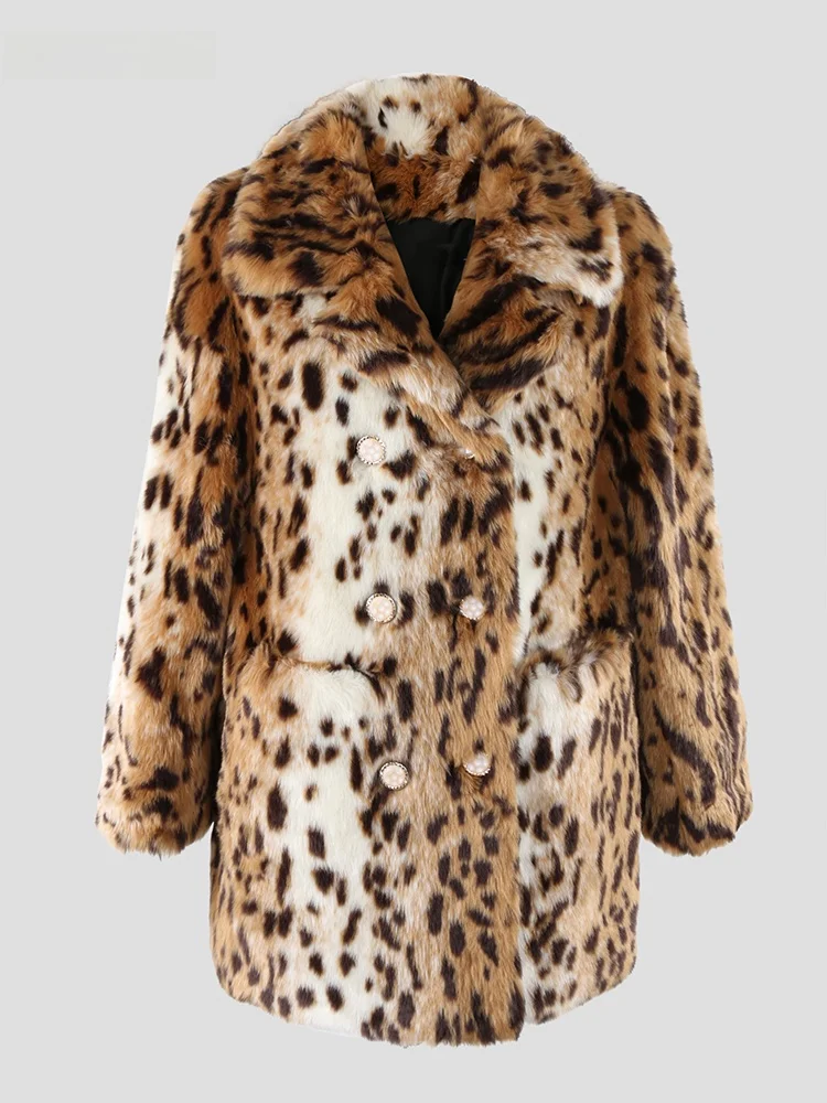 Nerazzurri Winter Long Sleeve Fur Coat Women's Fashionable Eco-friendly Double-breasted Leopard Print Simulation Leather Jacket
Nerazzurri Winter Long Sleeve Fur Coat Women's Fashionable Eco-friendly Double-breasted Leopard Print Simulation Leather Jacket