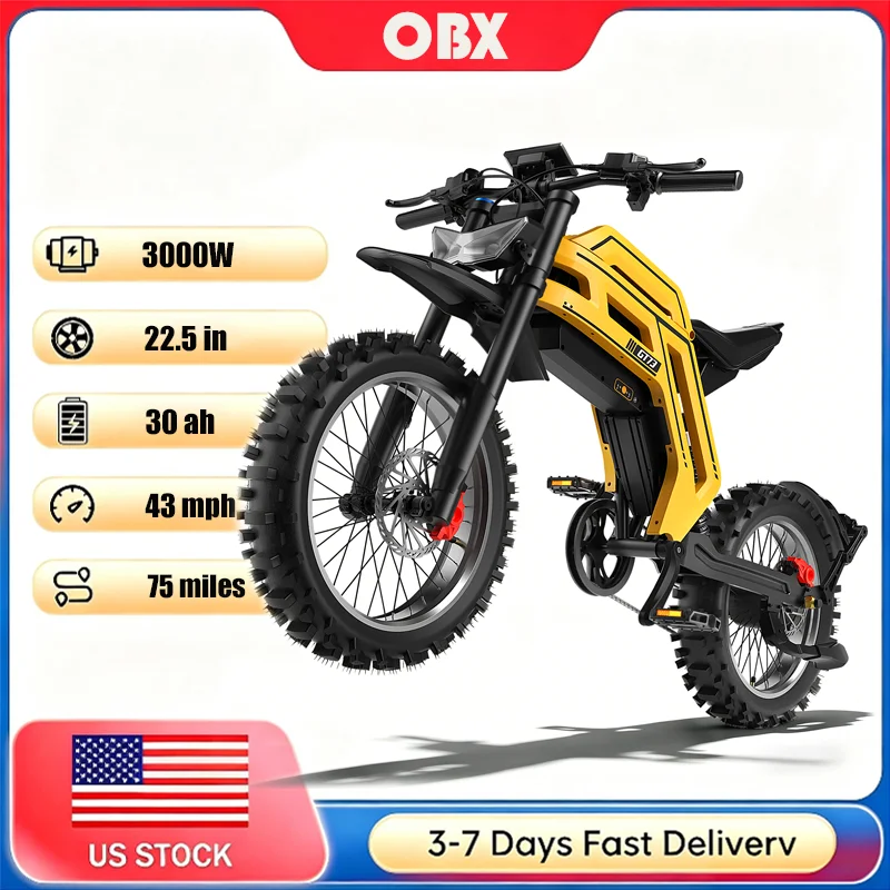3000W Powerful Electric Mountain Bike 30Ah Battery 75Miles Max Range 43MPH Speed 22.5" Wheel E-Bicycle
3000W Powerful Electric Mountain Bike 30Ah Battery 75Miles Max Range 43MPH Speed 22.5" Wheel E-Bicycle