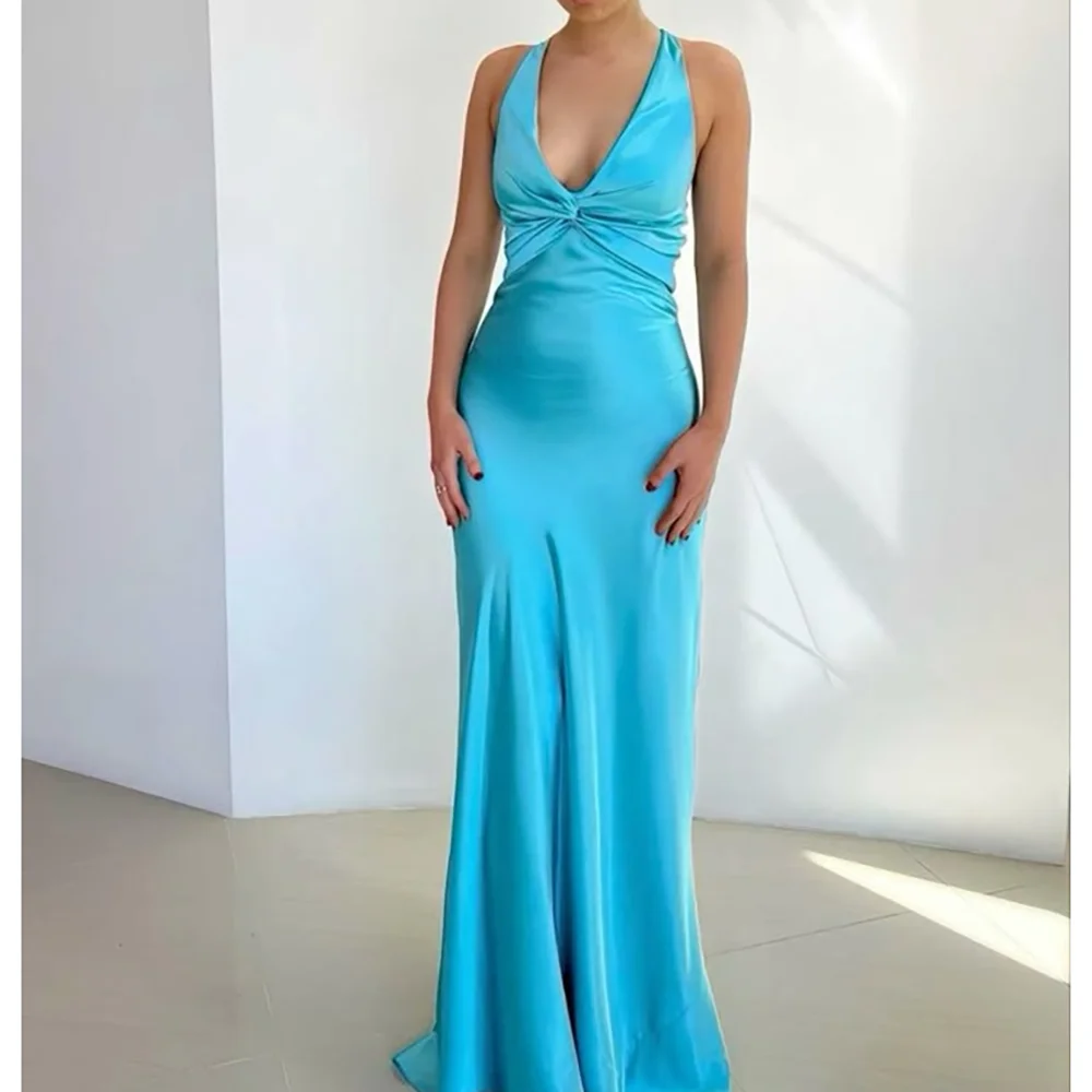 Formal Evening Dresses Mermaid/Trumpet V Neck Elegant Wedding Guest Gowns Floor Length Sleeveless Prom Dress
Formal Evening Dresses Mermaid/Trumpet V Neck Elegant Wedding Guest Gowns Floor Length Sleeveless Prom Dress