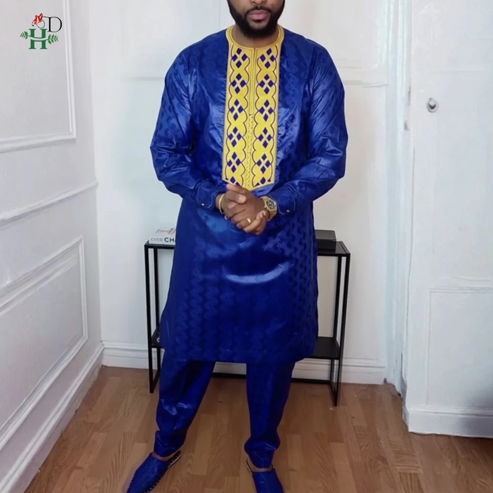 Комплект одежды для мужчин H & D, африканская традиционная одежда с вышивкой, синие штаны, базин, мусульманская Свадебная вечеринка, Дашики, 2 шт.
Комплект одежды для мужчин H & D, африканская традиционная одежда с вышивкой, синие штаны, базин, мусульманская Свадебная вечеринка, Дашики, 2 шт.
