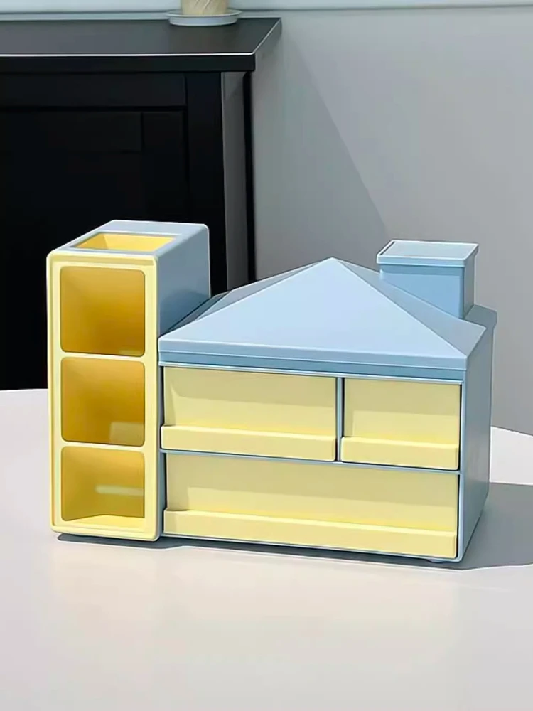 Creative Multi-Functional Desktop Organizer Box Plastic Der Sle Stationery Storage Box Student Desk Supply Storage Conta...