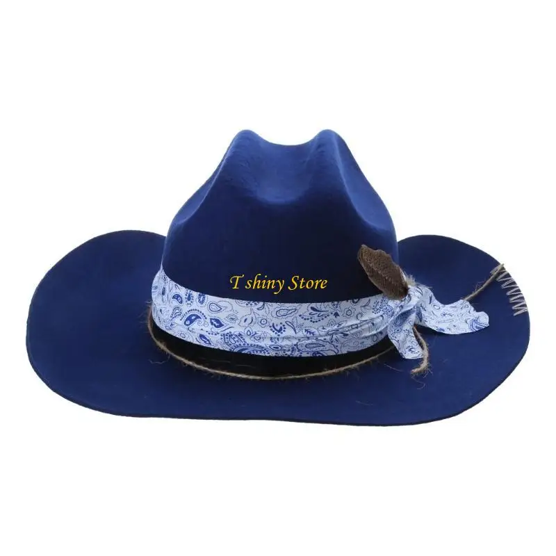 N58F Distressed Cowboy Cap for Adult Wide Brim Fedora Hat with Role Play Ethnic Cowboy Hat Carnival Party Costume Hat
N58F Distressed Cowboy Cap for Adult Wide Brim Fedora Hat with Role Play Ethnic Cowboy Hat Carnival Party Costume Hat