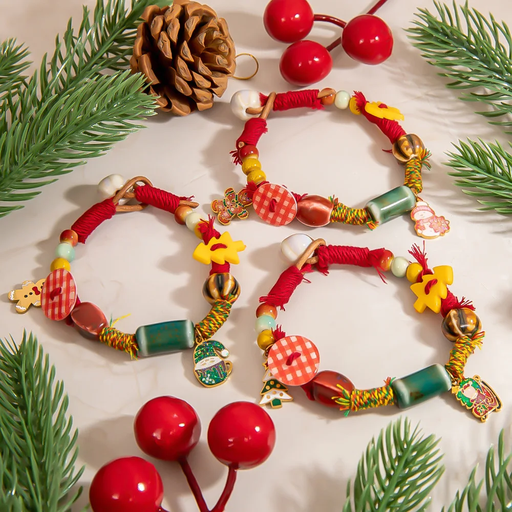 Christmas Gifts Santa Claus Reindeer Tree Snowflake Gift Box Snowman Bamboo Beaded Bangle for Women Jewelry Gift
Christmas Gifts Santa Claus Reindeer Tree Snowflake Gift Box Snowman Bamboo Beaded Bangle for Women Jewelry Gift