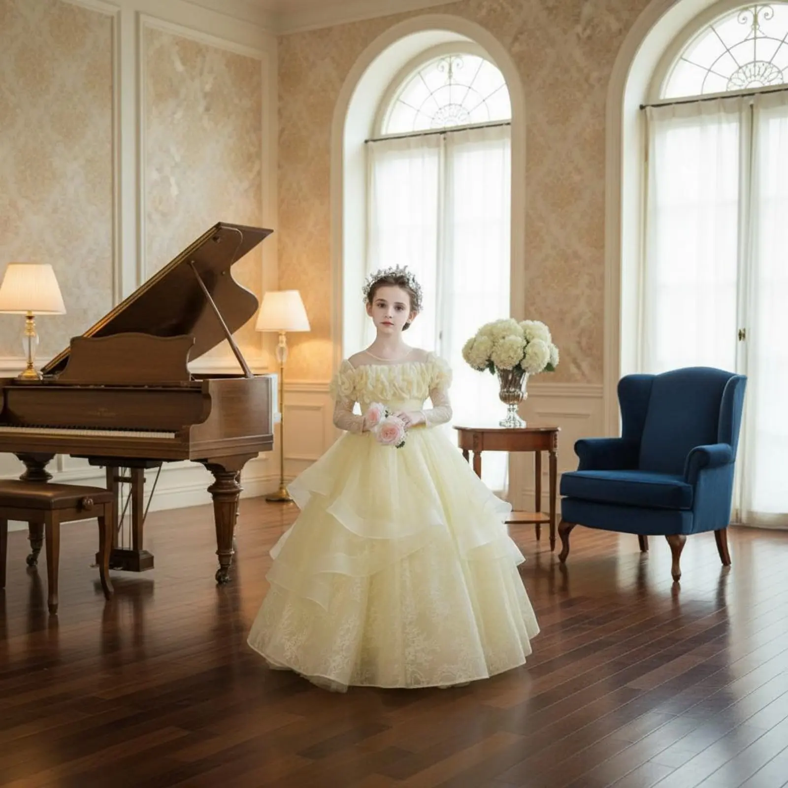 Full-Length Sleeves Princess Dress Fairy Design Flower Girl Formal Dress Layered Tulle Gown Gown Sweet Design Full-Length
Full-Length Sleeves Princess Dress Fairy Design Flower Girl Formal Dress Layered Tulle Gown Gown Sweet Design Full-Length