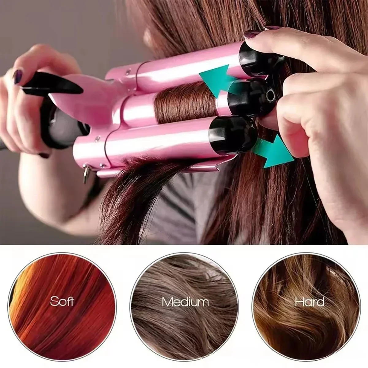 3-tube curling iron-multifunctional modeling tool, easy to create waves and curls-professional quality 3-tube curling iron,
3-tube curling iron-multifunctional modeling tool, easy to create waves and curls-professional quality 3-tube curling iron,