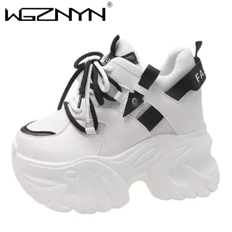 Women Platform Sneakers Lace-up Autumn Sports Dad Shoes High Top Chunky Casual Shoes Woman Thick Bottom Mesh White Shoes 10.5CM
Women Platform Sneakers Lace-up Autumn Sports Dad Shoes High Top Chunky Casual Shoes Woman Thick Bottom Mesh White Shoes 10.5CM