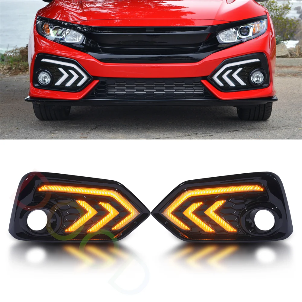 Светодиодные противотуманные фары дневного света подходят для Honda Civic 10-го поколения 2016-2021 годов Hatchback, оценка указателей поворота
Светодиодные противотуманные фары дневного света подходят для Honda Civic 10-го поколения 2016-2021 годов Hatchback, оценка указателей поворота