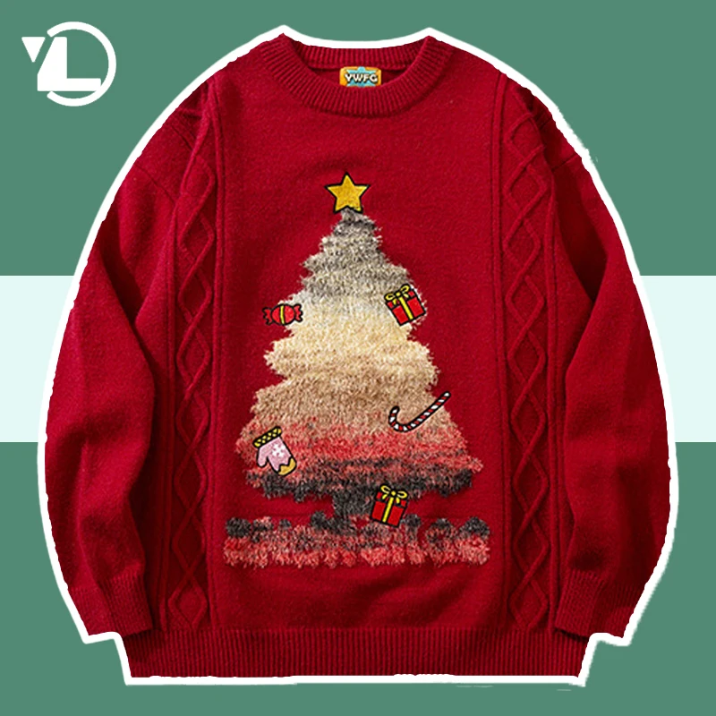American Street Sweater Winter Men Women Vintage Loose Plush Christmas Tree Knitted Sweaters Unisex Hop Hip Casual Warm Pullover
American Street Sweater Winter Men Women Vintage Loose Plush Christmas Tree Knitted Sweaters Unisex Hop Hip Casual Warm Pullover