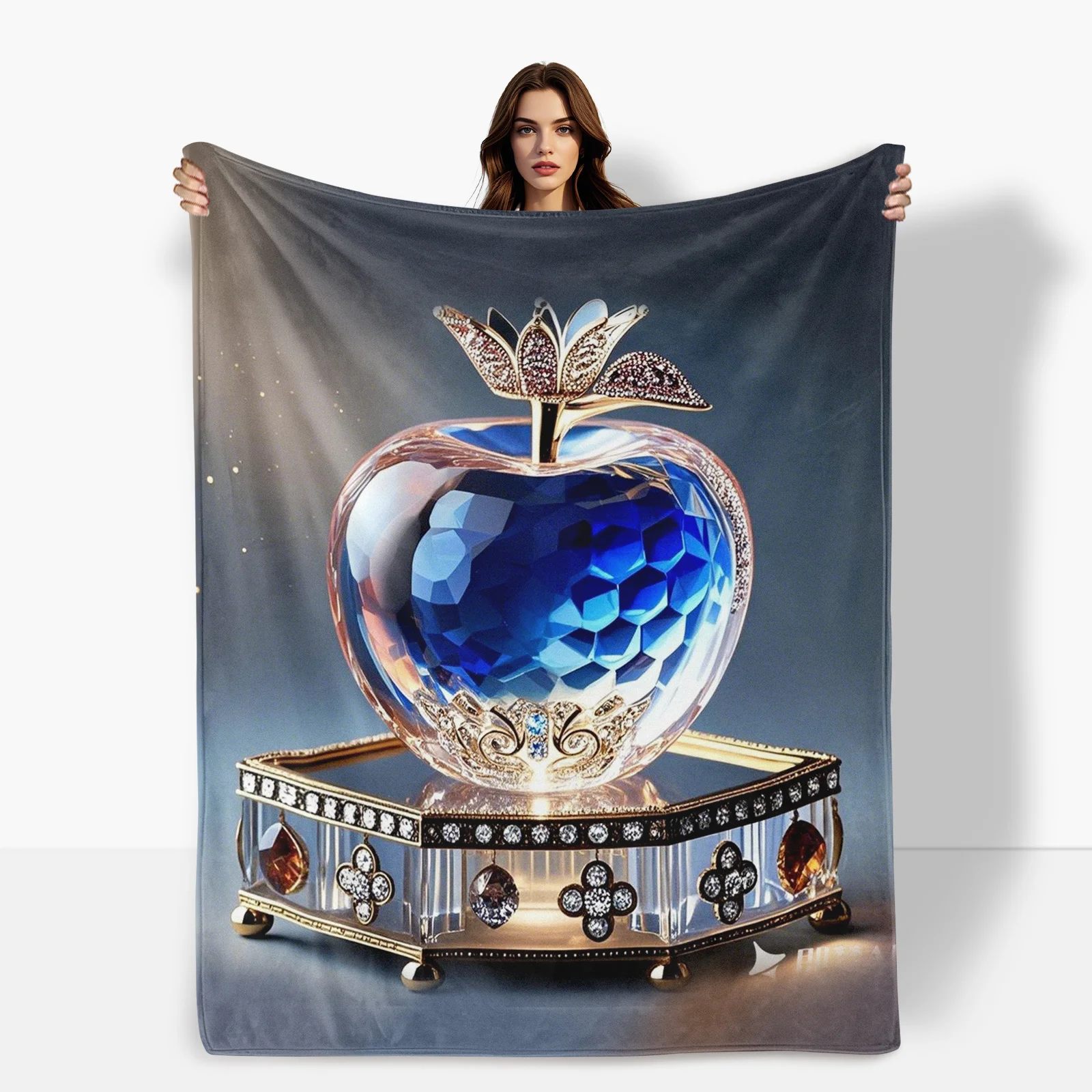 Blue Apple Gem Inspired Creative Blanket For Elegant And Artistic Themed Room Or Living Space Decoration Accent
Blue Apple Gem Inspired Creative Blanket For Elegant And Artistic Themed Room Or Living Space Decoration Accent