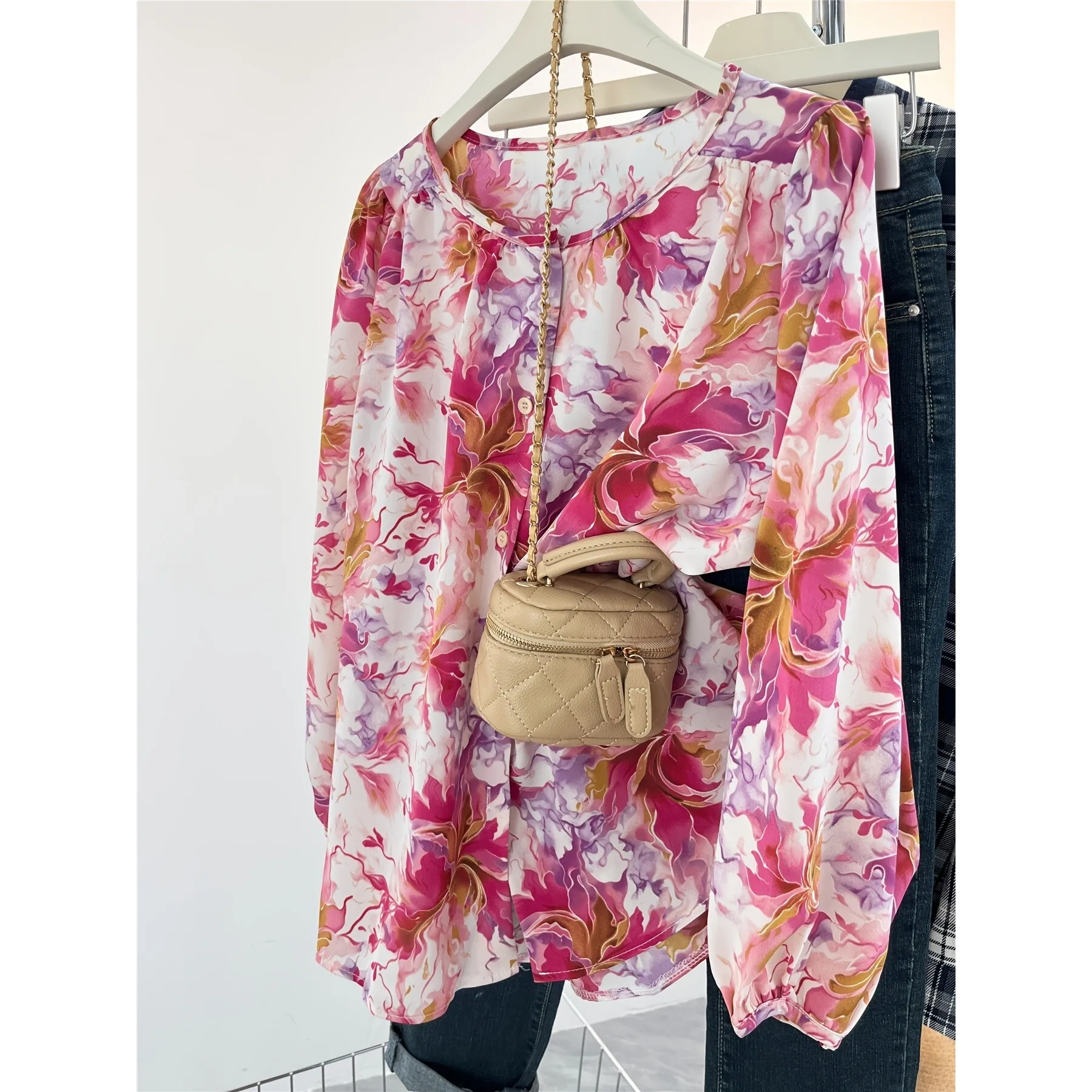 Floral Print Chiffon Blouse Long Sleeve Princess Style Women's Shirt Not Easy to Deform Spring Season Fashion Trend
Floral Print Chiffon Blouse Long Sleeve Princess Style Women's Shirt Not Easy to Deform Spring Season Fashion Trend