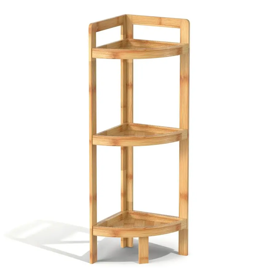 New Bamboo Standing Shelf, 3 Tier Corner Shelf Staand, FreeStanding Shelf Units, Triangular Curved Corner Shelf Stand for SpaceS
New Bamboo Standing Shelf, 3 Tier Corner Shelf Staand, FreeStanding Shelf Units, Triangular Curved Corner Shelf Stand for SpaceS