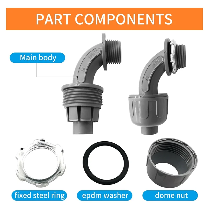 ABXF-30Pcs,3/4In Liquid Tight Connector Non-Metallic Electrical Conduit Fittings, PVC Flexible Conduit (Straight+90 Degree)
ABXF-30Pcs,3/4In Liquid Tight Connector Non-Metallic Electrical Conduit Fittings, PVC Flexible Conduit (Straight+90 Degree)